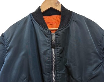 Vintage Alpha Industries Ma1 Bomber Jacket Reversible Size Xxlarge