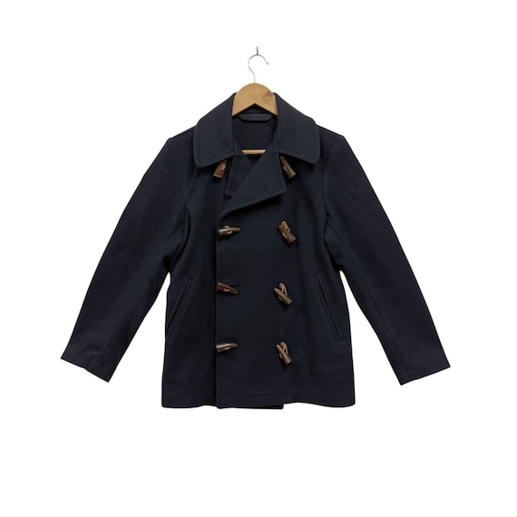 Vintage Gloverall Duffle Coat Made in England Wooden Toggles Black
