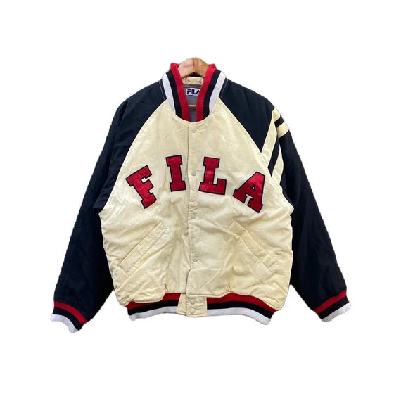 Vintage 90s Fila Varsity Jacket Big Logo Etsy