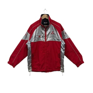Vintage MidsubishRalley Art Motorsport Jacke, Größe L, Innenraum der Crossbody Carton Carstens