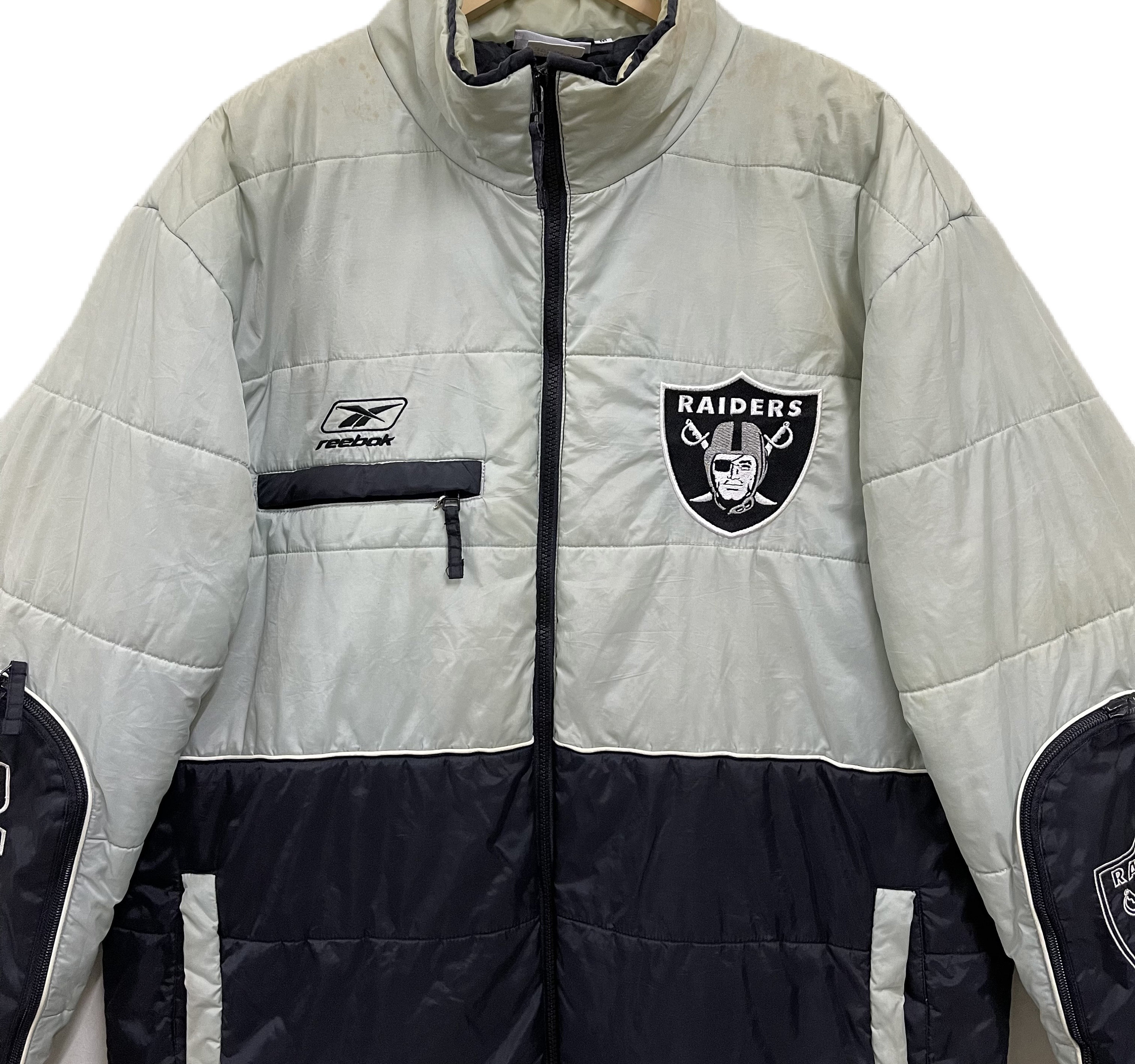 RAIDERS Reebok ウォームアップウェア Vintage Reebok X Raiders NFL Puffer Jacket - Etsy
