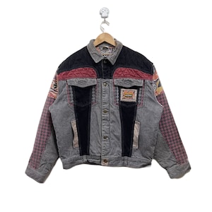 USED〈crash denim jacket gimikku damage〉 Major Damage Jackets Hip Hop Men's Blue Denim Jeans Jacket