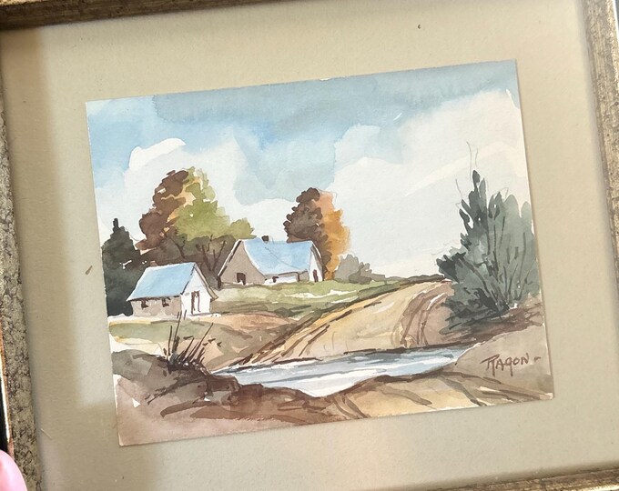 Imogene Ragon Watercolor Painting Framed Vintage Landscape 1970s Signed ...