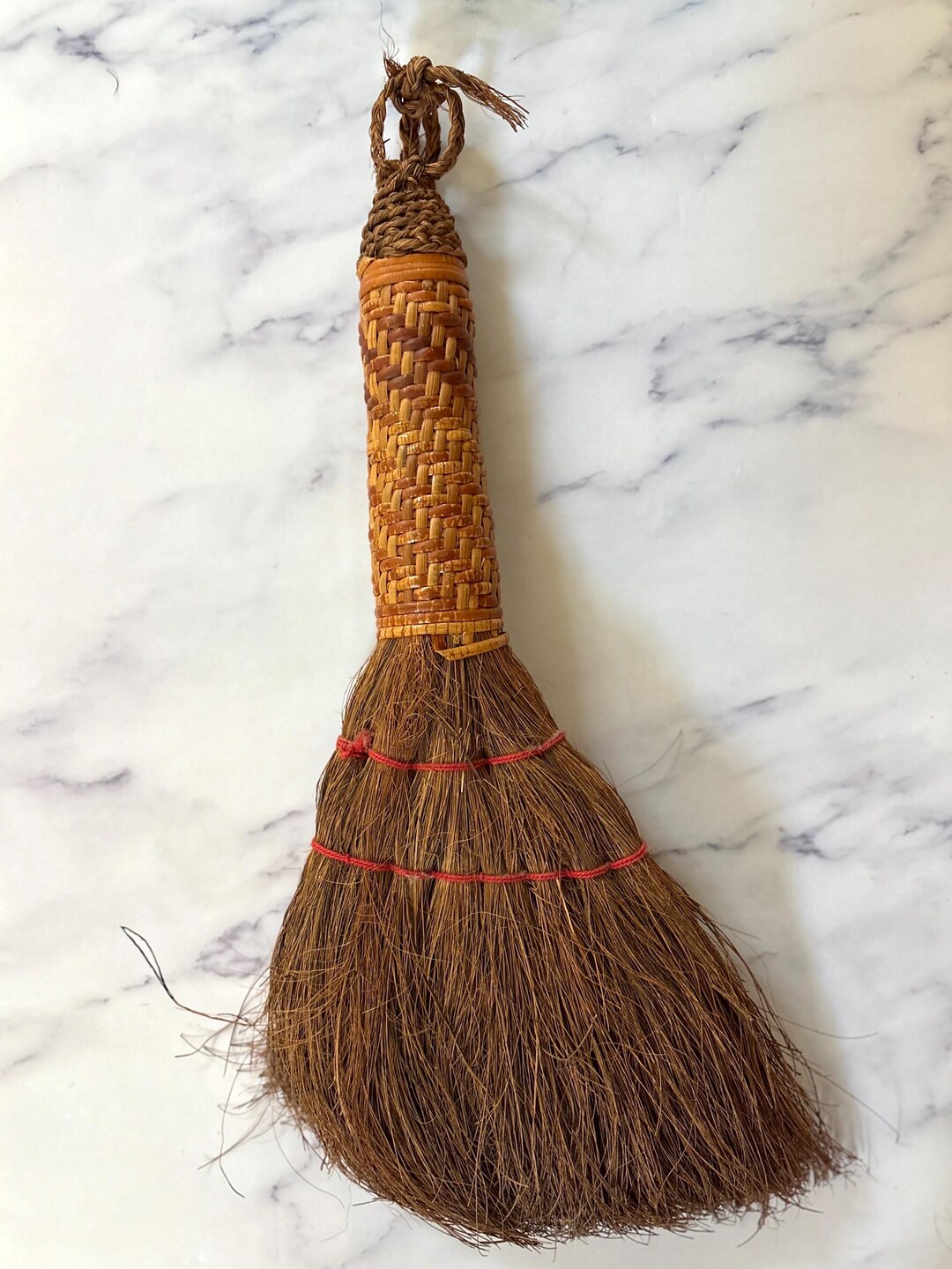 Vintage Chinese Whisk Broom, Handwoven Natural Fiber Decor, Rustic ...