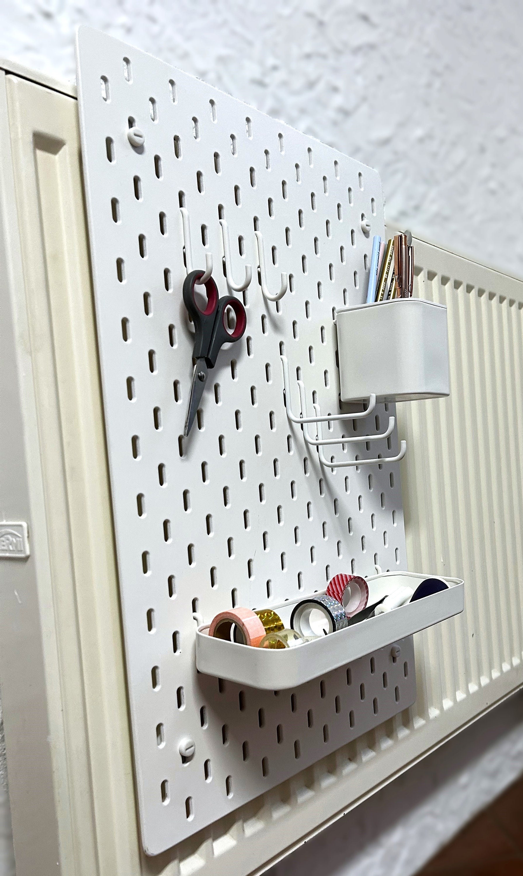 Cable Holder For Ikea Skadis | Various Colours | Peg Board Accessories For Various Items | Storage Container Box Scissors Tools Tidy Holder