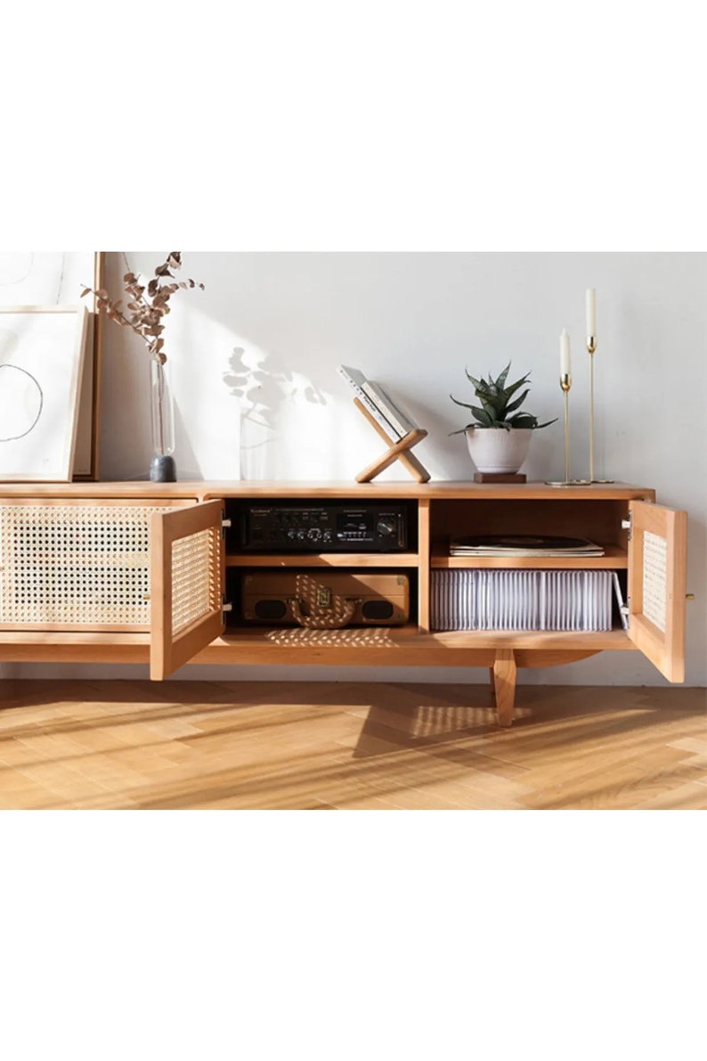 Beech Wood TV Unit Minimalist TV Stand Rustic TV Unit Etsy