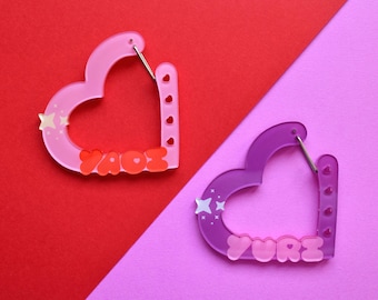 YAOI / YURI Heart Acrylic Carabiners
