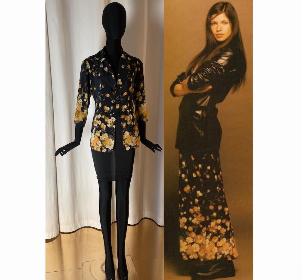 Jean Colonna vintage SS 1998 asymmetric floral partly