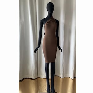 Vintage 1980s Callaghan by Romeo Gigli one-shoulder sheath dress