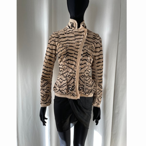 Veste blouson tigré de Roberto Cavalli vintage 2000