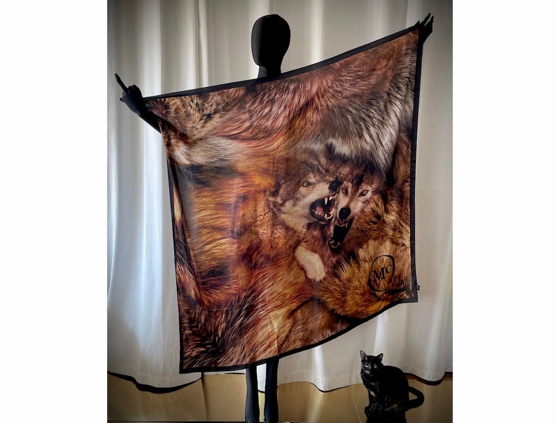 Large Vintage Alexander Mcqueen Wolf Scarf - Etsy