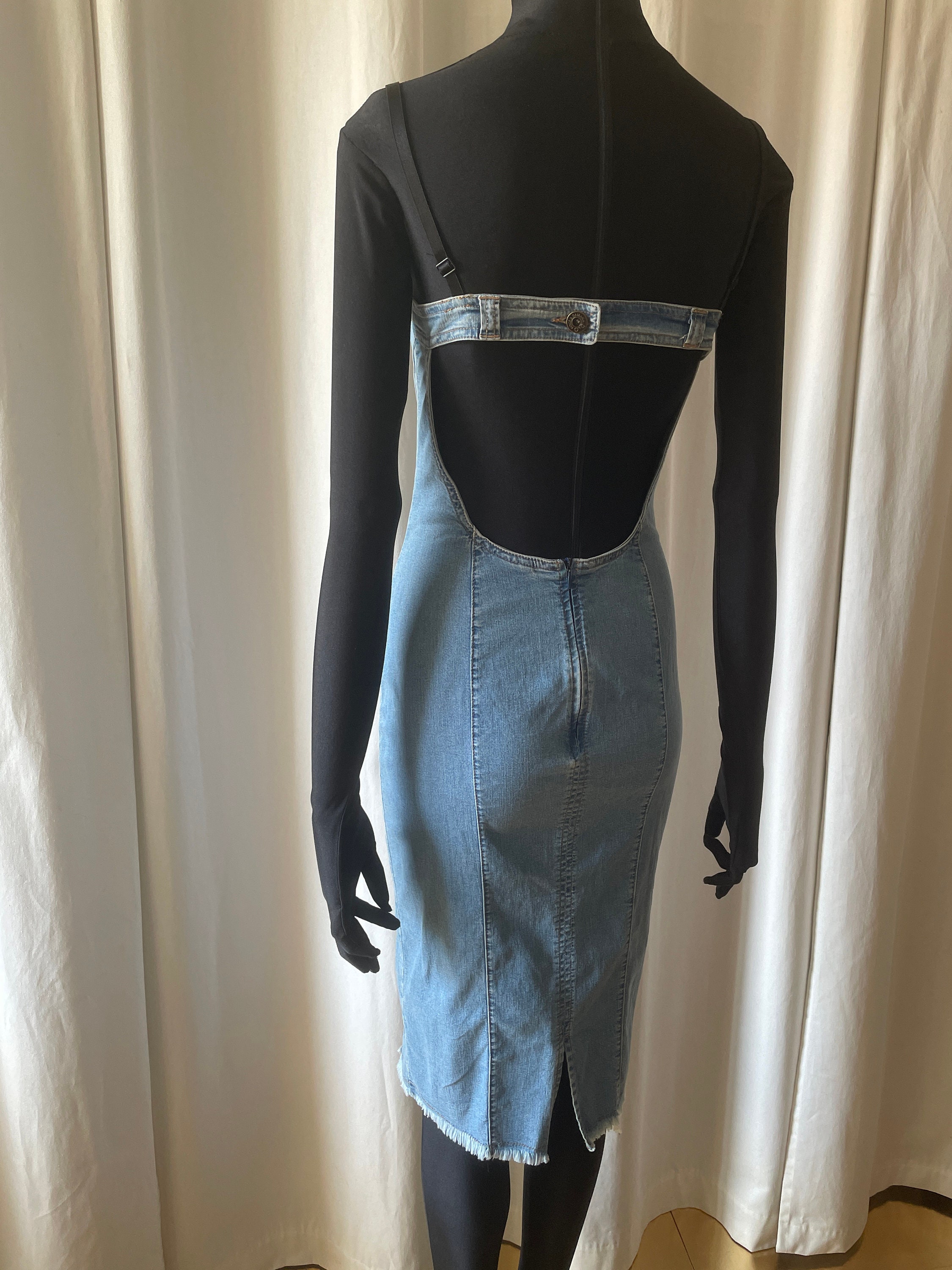 Dolce Gabbana 90s Denim Bustier Dress - Etsy