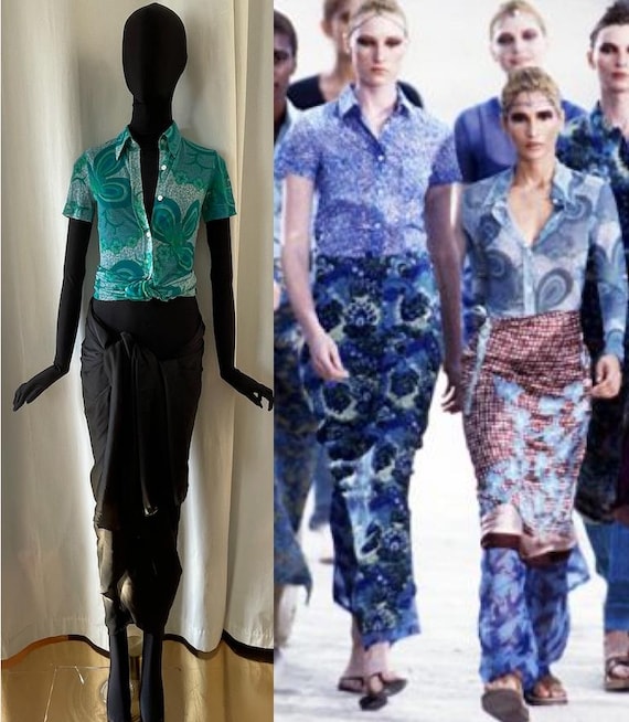 Vintage Long Shirt From Summer 1997 by Dries Van Noten - Etsy Sweden