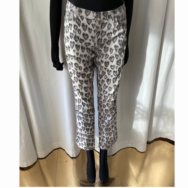 Jean 90s Moschino leopard en noir et gris