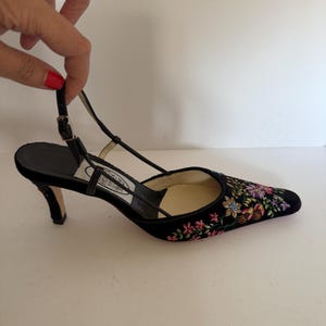 ハイヒール　ビーズ刺繍ビジュー黒 イタリア製　Emma Hope Emma Hope Shoes - Etsy