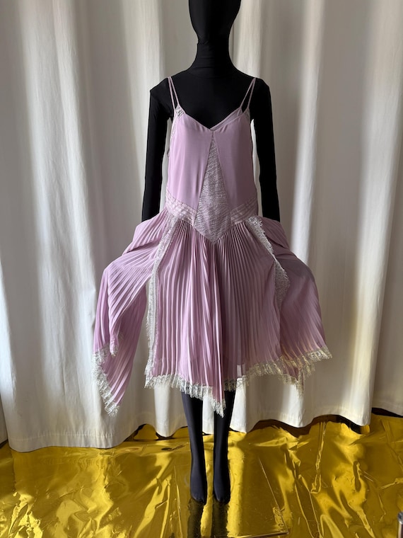 light purple lingerie dress Tease Satin Lace-Trim Mini Slip Light Lilac M