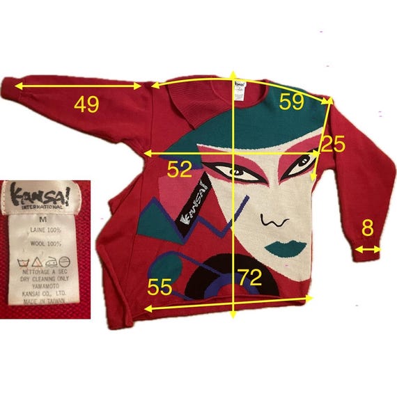 Vintage 80s Kansai Yamamoto Sweater - Etsy