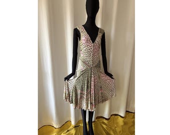 Y2K Roberto Cavalli Multicolor Floral and Leopard Ruffled Silk