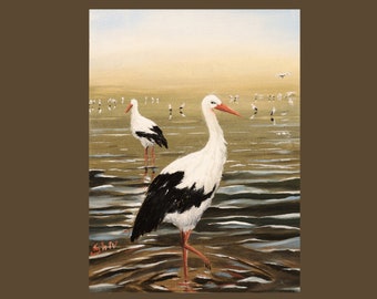 Storks - Original Oil Painting