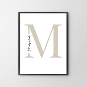 Nombre | Póster personalizado Póster de nombre individual | Nombre de la imagen | regalo mujer y hombre | Póster para cocina, pasillo, sala de estar | Sangrar