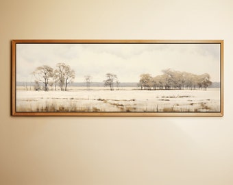 Panoramic Wall Art, Landscape Painting, Instand Download