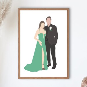 Custom Couples Portrait, Portrait illustration, Photo illustration, Personalised, Couples Art, Faceless Portrait, Couple Gift, Illustration