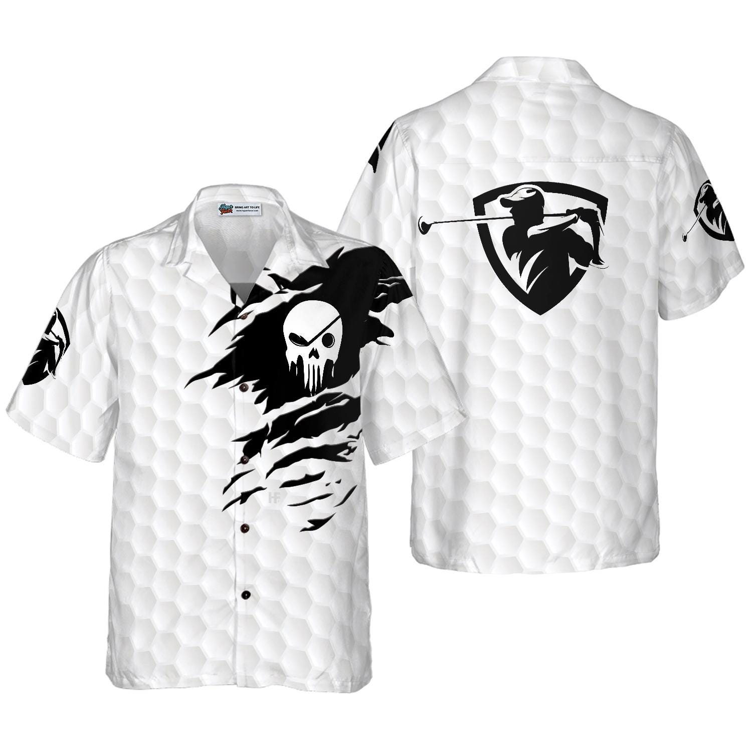 Skull Golf Polo Shirt, Grim Reaper Polo Shirt, Gothic Golf Shirt, Mens Skull Polo, All Over Print Golf Shirt, Edgy Sports Polo