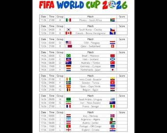 Mistrzostwa Świata FIFA 2026 – Grupy i arkusze wyników (6 plików PDF)