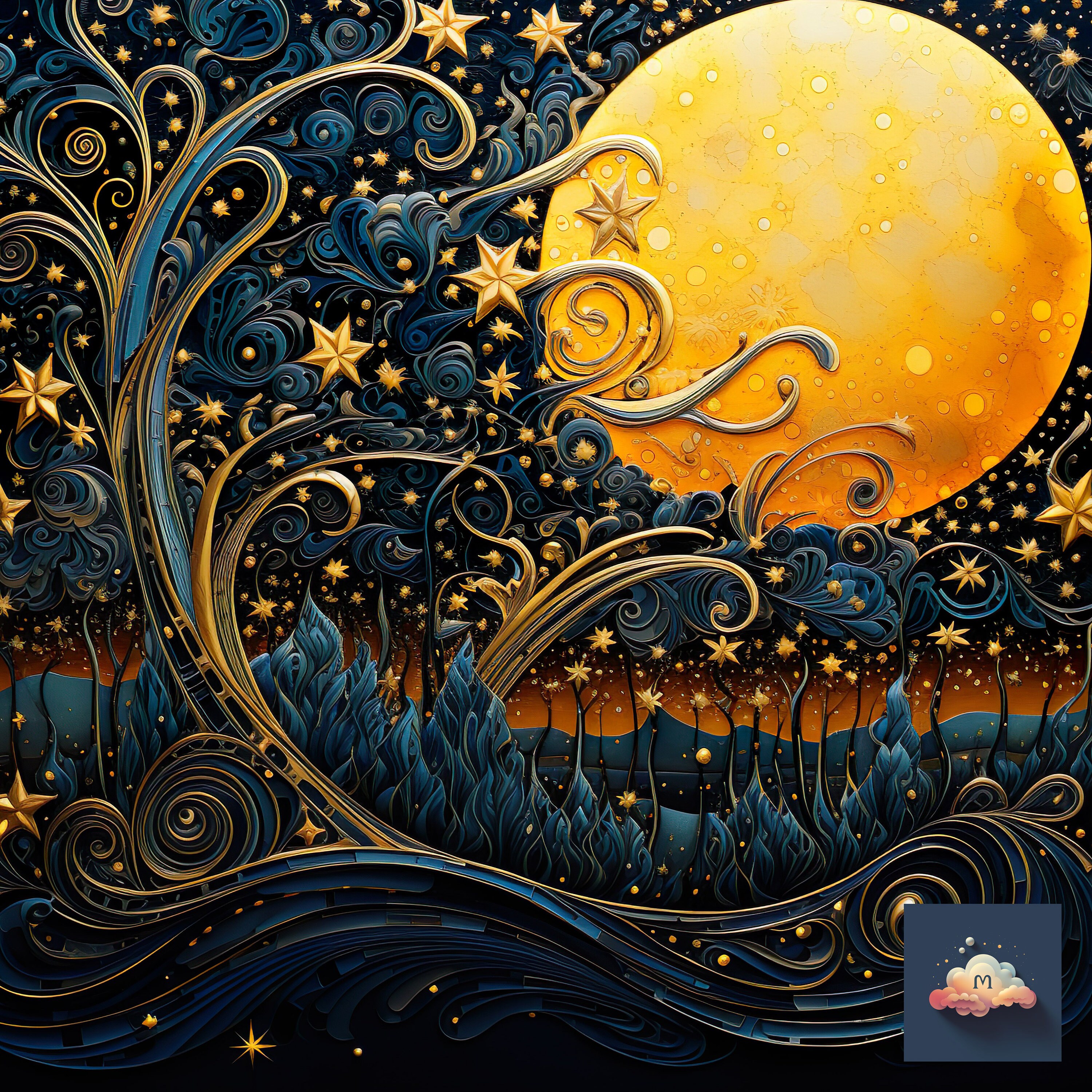 Sky Full of Stars, Design Digital Paper, Intricate Details, 4 Patterns ...