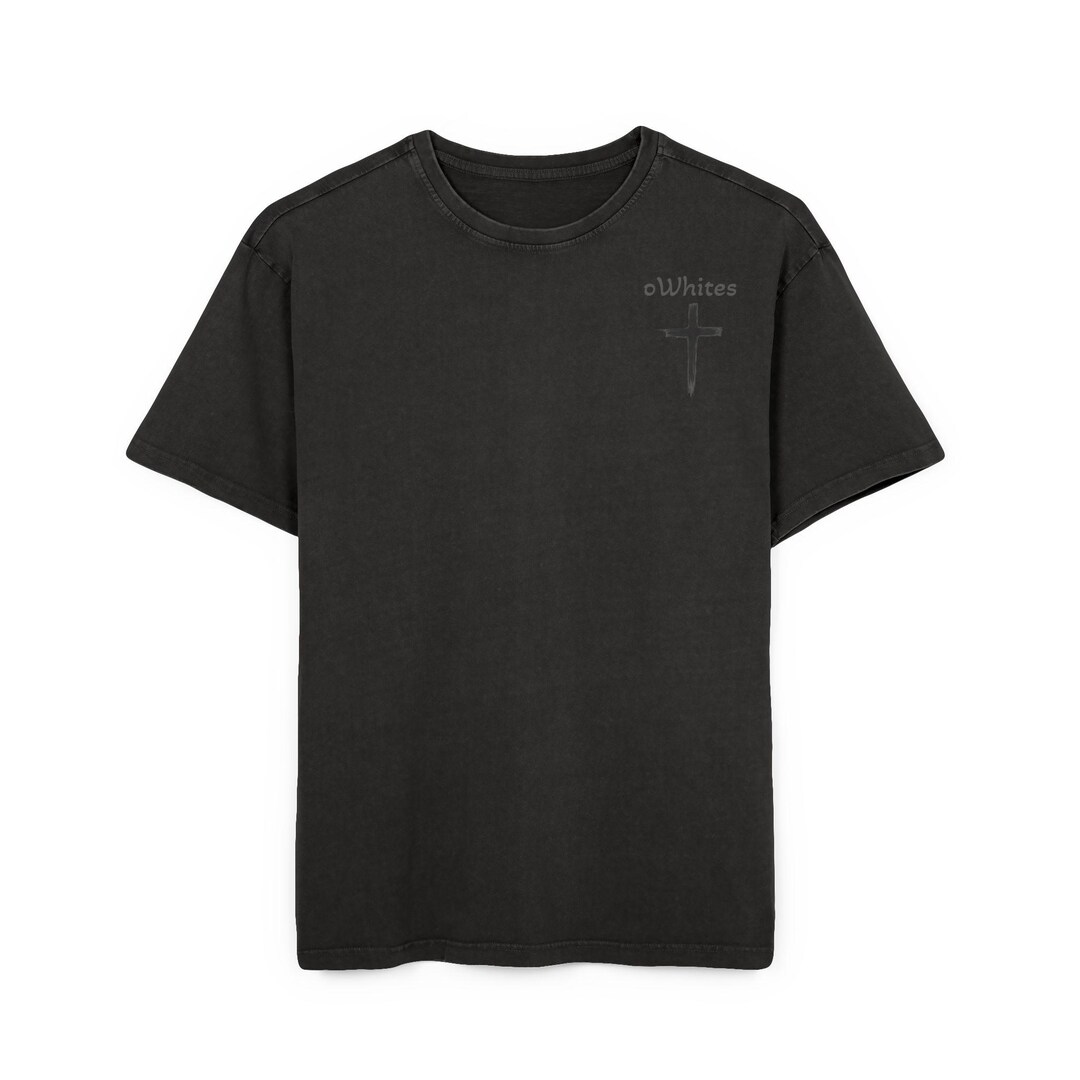 Only One Way Cross Graphic T-shirt | Acid Washed Black Tee - Etsy