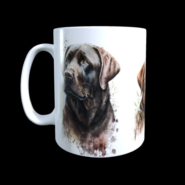 Personalisierte Tasse mit Hundemotiv "Labrador in Braun" Kaffeetasse Kaffeebecher Porzellantasse Geschenk für Hundefreunde