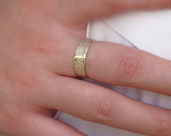 Solid Gold Fingerprint Ring, Unique Engagement or Promise Ring, Mother’s Day gift, Mother’s Day
