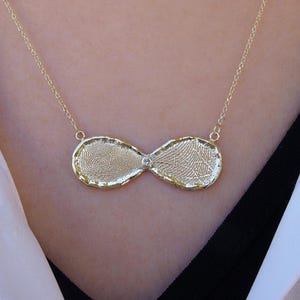 Silver Fingerprint Necklace, Diamond Gemstone, Memorial Jewelry