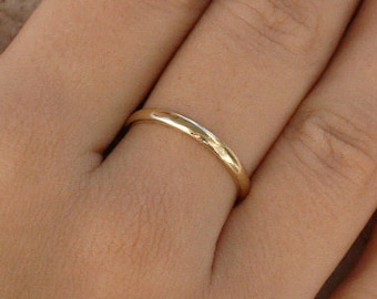 Solid Gold Symbolic Wedding Rings, Simple Wedding Band Ring, Couple Engagement Jewelry, Symbol of Love for Men & Women