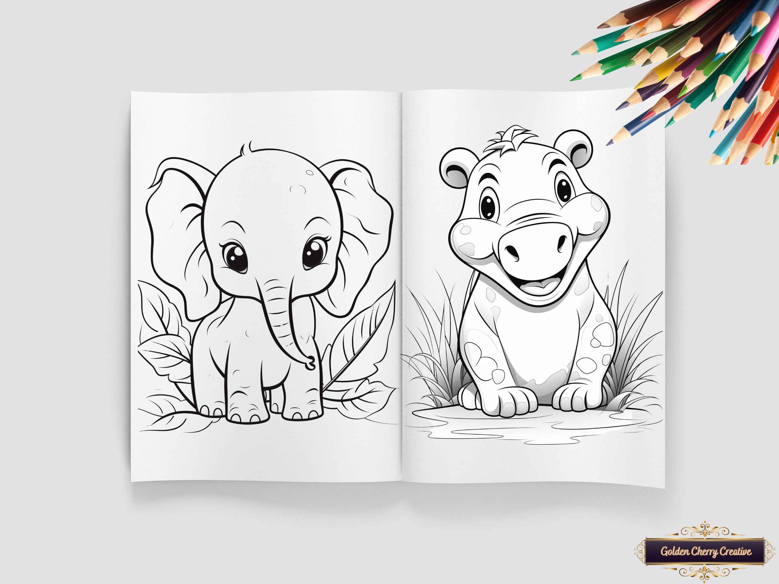 Safari Animals Coloring Pages for Kids | Printable PDF & JPEG - Etsy