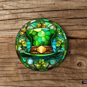 Round Stained Glass St. Patrick's Day Clipart Sublimation Bundle 20 PNG Files for Ornaments, Cards, Gift Tags, Mugs, Tshirts and more image 4