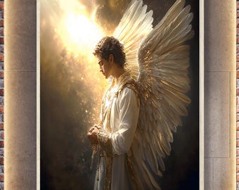 大天使アリエル、ファンタジーアート、すぐにダウンロードできる印刷