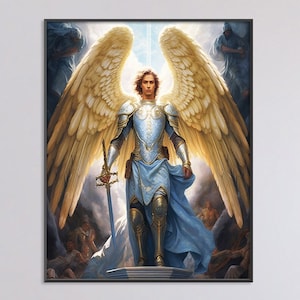Aartsengel Michaël krijger van God &quot;berouw&quot; om te downloaden | Afdrukbare Aartsengel | Christelijke kunst | Sint-Michaël decoratief geschenk