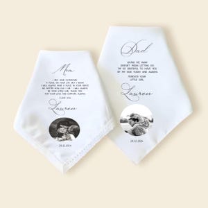 Custom photo Memorial Wedding Gift for Bride,grandparents, lost loved one Gifts,Memorial Wedding hankerchief Gift from parents, wedding gift