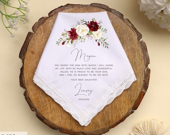 Mother in Law Wedding Gift, Personalized Wedding Handkerchief Gift for In Laws, Mother In Law Wedding Gift from Bride, Thank You Gift