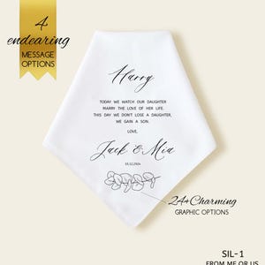 Wedding Gift to Son in law from Mum In Law, Wedding Gift for Son In Law from In Laws, Personalized Wedding Handkerchief Custom Message Gift