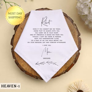 Memorial Handkerchief for Wedding Day, In Loving Memory Wedding Hankie, Something Blue Bridal Keepsake