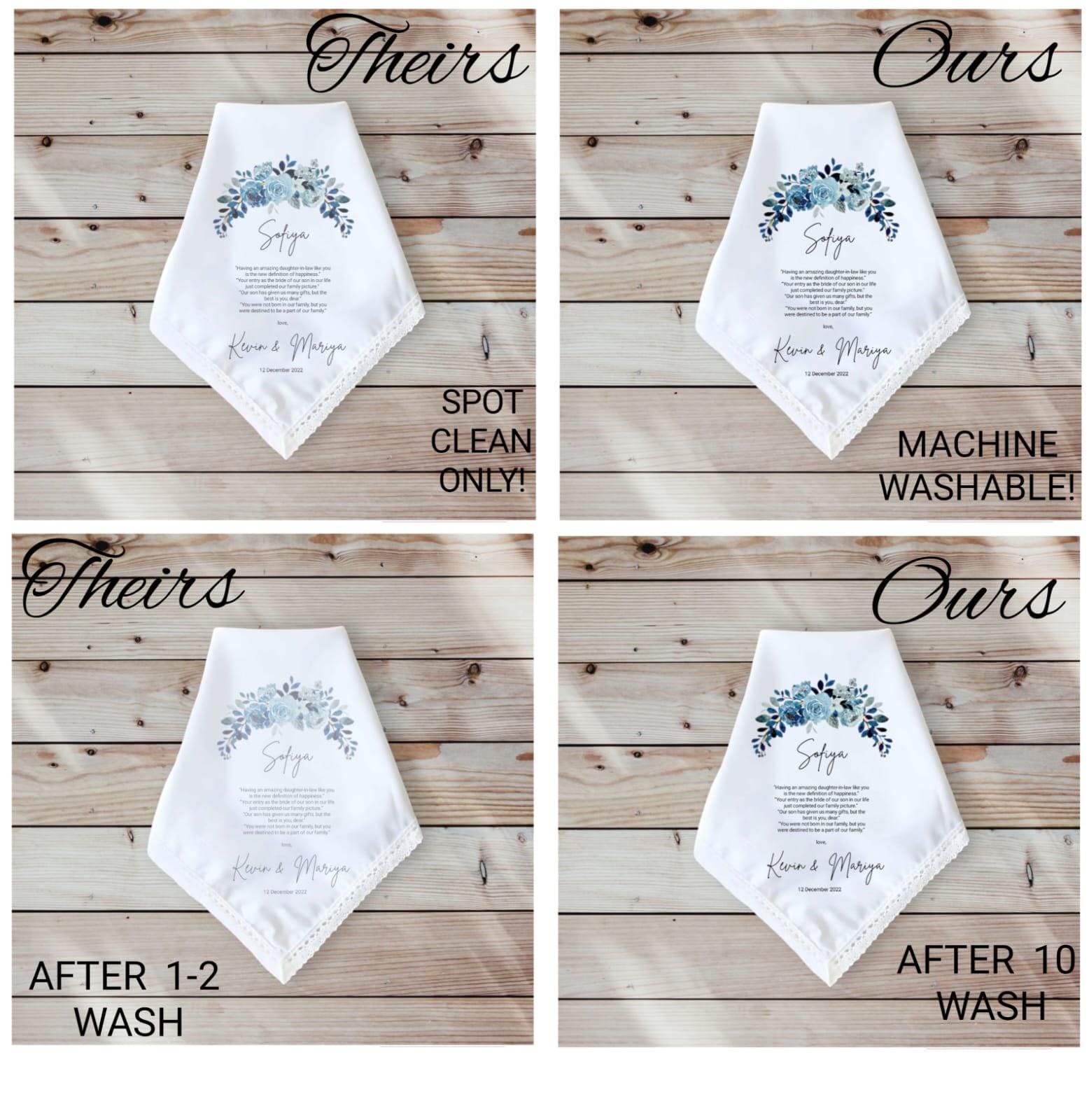Mother of the Bride Gift, Wedding Gift for Mom, Personalized Wedding Handkerchief for Mom on Wedding Day, Gift for Mother of the Bride
