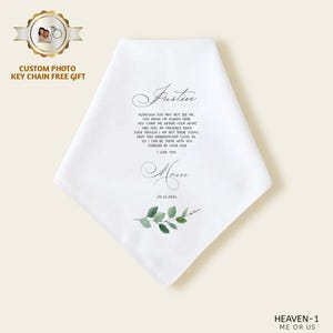 Memorial Wedding Gift,In Loving memory of Deceased Parents,Lost Loves Ones,Memorial Handkerchief for Groom on Wedding Day,Grandparents