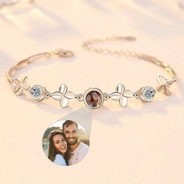 Bracelet Photo Projection - Bracelet Projection Personnalisable - Bracelet Personnalisé Photo - Bijou personnalisé - Collier Gravé - Cadeau