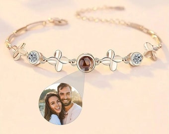 Bracelet Photo Projection - Bracelet Projection Personnalisable - Bracelet Personnalisé Photo - Bijou personnalisé - Collier Gravé - Cadeau