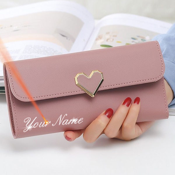 Portefeuille Personnalisé Femme - Porte-monnaie Personnalisable pour Femme - Porte monnaie Prénom Personnalisé - Idée Cadeau Femme Moderne