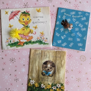 Tarjetas de cumpleaños infantiles antiguas