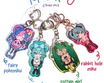 Hatsune Miku | Cinnamiku, Rabbit Hole, Fairy Pokemiku, Rotten Girl | Acrylic Charms / Keychains