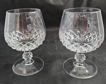 Vintage Cut Crystal Brandy Glass Longchamps Cristal D&#39;Arques Durand Set of 2